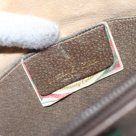 GUCCI GG Supreme Web Sherry Line Bag PVC Beige Gold 904 02 047 Auth 125707