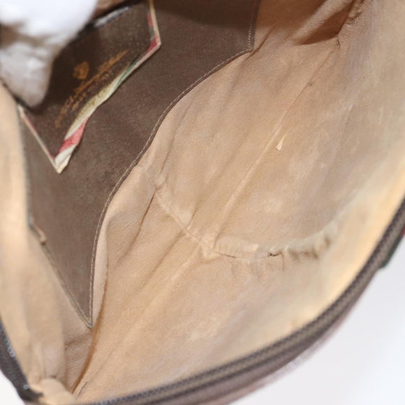 GUCCI GG Supreme Web Sherry Line Bag PVC Beige Gold 904 02 047 Auth 125707