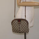 GUCCI GG Supreme Web Sherry Line Bag PVC Beige Gold 904 02 047 Auth 125707-23