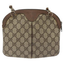 GUCCI GG Supreme Web Sherry Line Bag PVC Beige Gold 904 02 047 Auth 125707-2