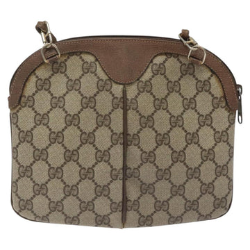 GUCCI GG Supreme Web Sherry Line Bag PVC Beige Gold 904 02 047 Auth 125707 - 0