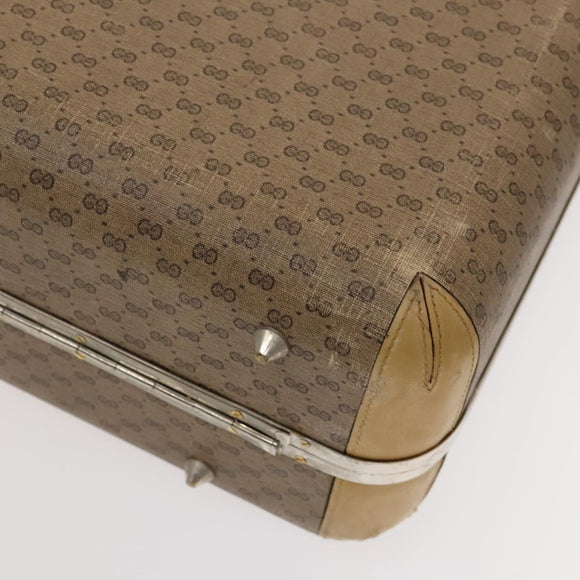 GUCCI Micro GG Supreme Attache case Hand Bag PVC Beige Auth 125708