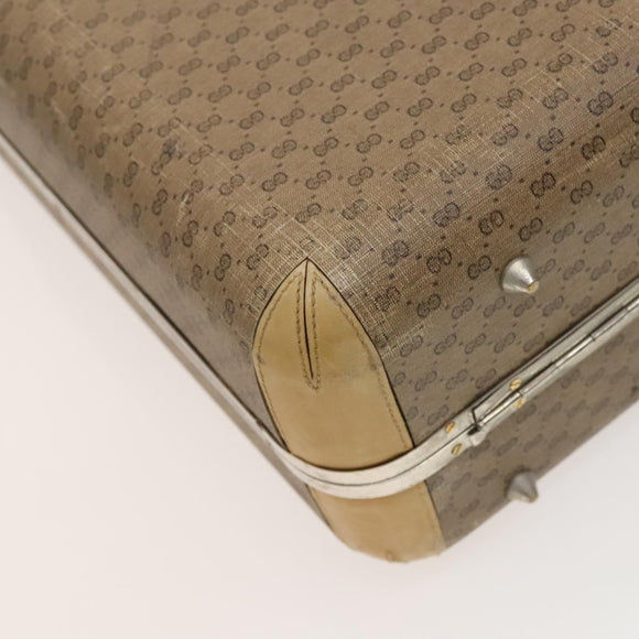GUCCI Micro GG Supreme Attache case Hand Bag PVC Beige Auth 125708