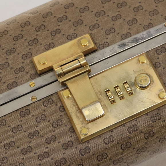 GUCCI Micro GG Supreme Attache case Hand Bag PVC Beige Auth 125708