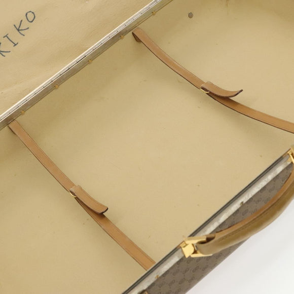 GUCCI Micro GG Supreme Attache case Hand Bag PVC Beige Auth 125708