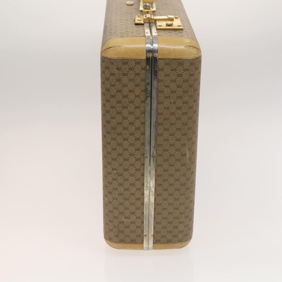 GUCCI Micro GG Supreme Attache case Hand Bag PVC Beige Auth 125708