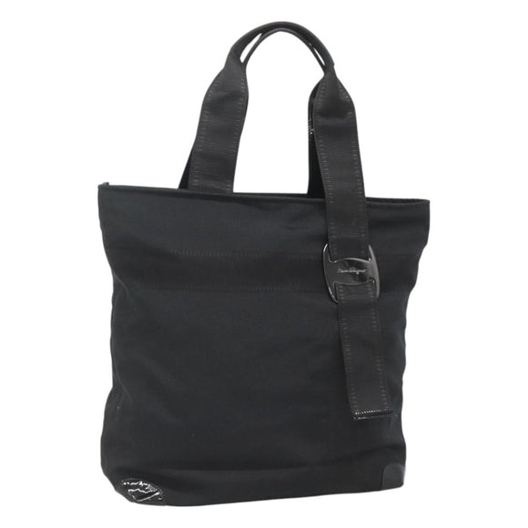 Salvatore Ferragamo Tote Bag Canvas Black Auth 125709