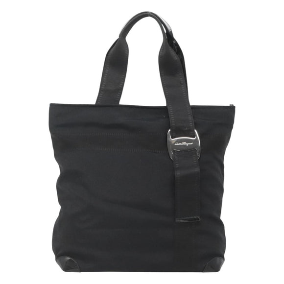 Salvatore Ferragamo Tote Bag Canvas Black Auth 125709