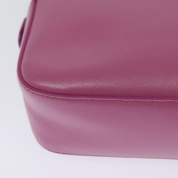 Salvatore Ferragamo Chain Shoulder Bag Safiano Leather Pink Gold Auth 125710