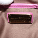 Salvatore Ferragamo Chain Shoulder Bag Safiano Leather Pink Gold Auth 125710-17