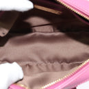 Salvatore Ferragamo Chain Shoulder Bag Safiano Leather Pink Gold Auth 125710-11