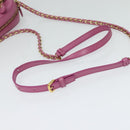 Salvatore Ferragamo Chain Shoulder Bag Safiano Leather Pink Gold Auth 125710-7