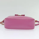 Salvatore Ferragamo Chain Shoulder Bag Safiano Leather Pink Gold Auth 125710-5