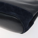 Salvatore Ferragamo Chain Shoulder Bag Leather Navy Gold Auth 125711-9