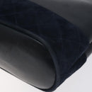 Salvatore Ferragamo Chain Shoulder Bag Leather Navy Gold Auth 125711-15