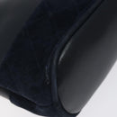 Salvatore Ferragamo Chain Shoulder Bag Leather Navy Gold Auth 125711-16