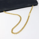 Salvatore Ferragamo Chain Shoulder Bag Leather Navy Gold Auth 125711-7