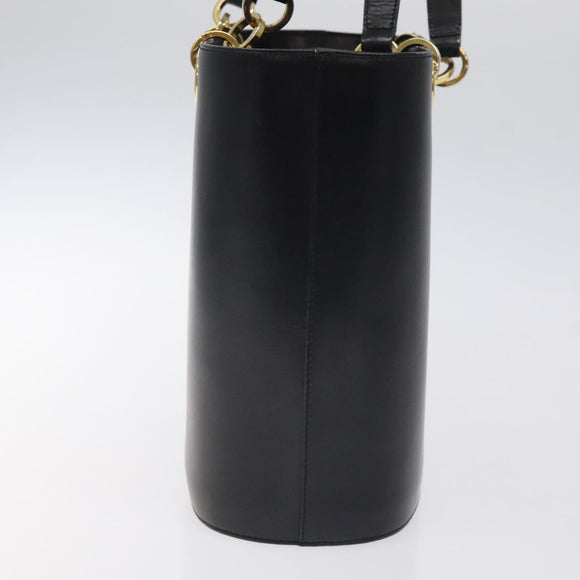 Salvatore Ferragamo Tote Bag Leather Black Gold Auth 125712