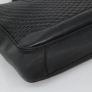 BALLY Hand Bag Leather Black Gold Auth 125714-14