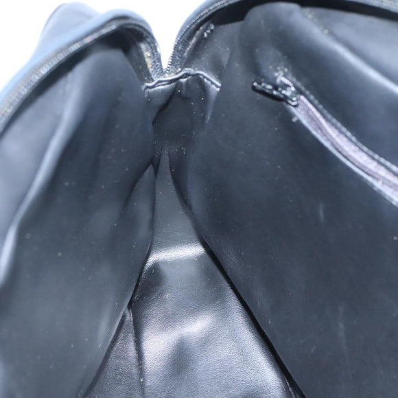 BALLY Hand Bag Leather Black Gold Auth 125714