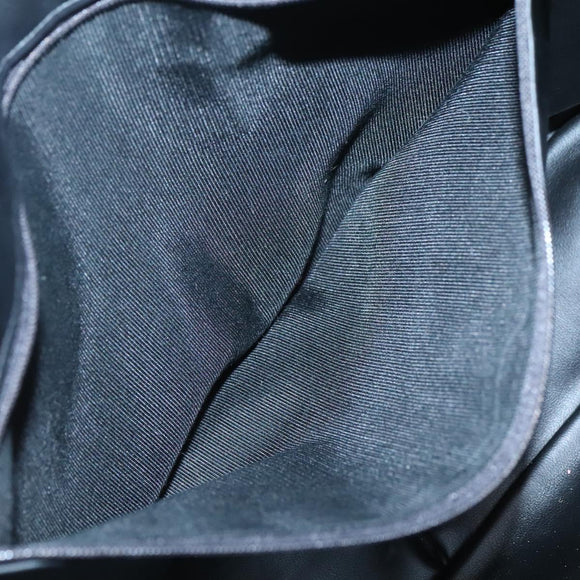 BALLY Hand Bag Leather Black Gold Auth 125714