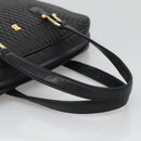 BALLY Hand Bag Leather Black Gold Auth 125714-7