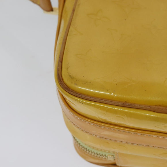 LOUIS VUITTON Monogram Vernis Wooster Bag Lime Yellow M91075 LV Auth 125717