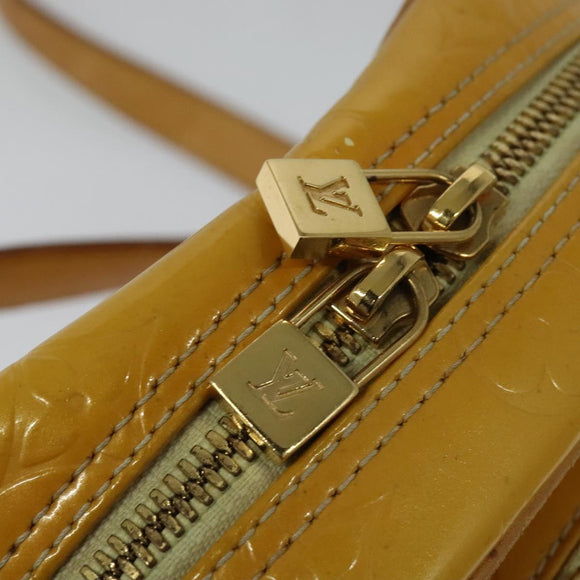 LOUIS VUITTON Monogram Vernis Wooster Bag Lime Yellow M91075 LV Auth 125717