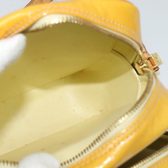 LOUIS VUITTON Monogram Vernis Wooster Bag Lime Yellow M91075 LV Auth 125717
