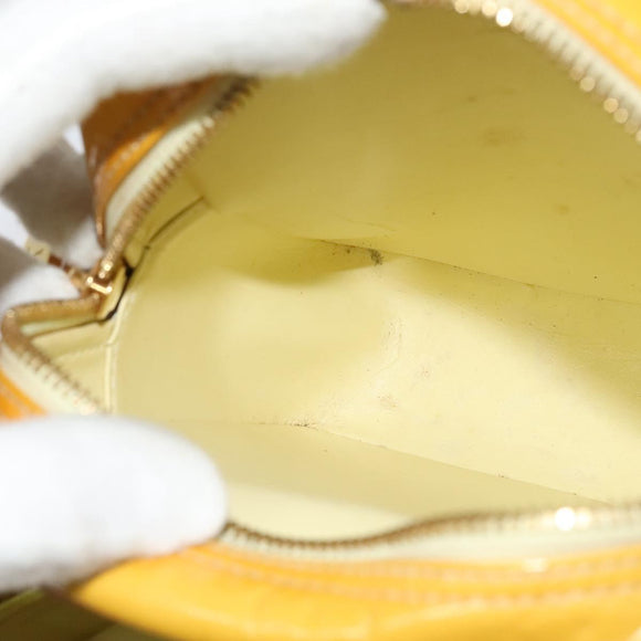 LOUIS VUITTON Monogram Vernis Wooster Bag Lime Yellow M91075 LV Auth 125717