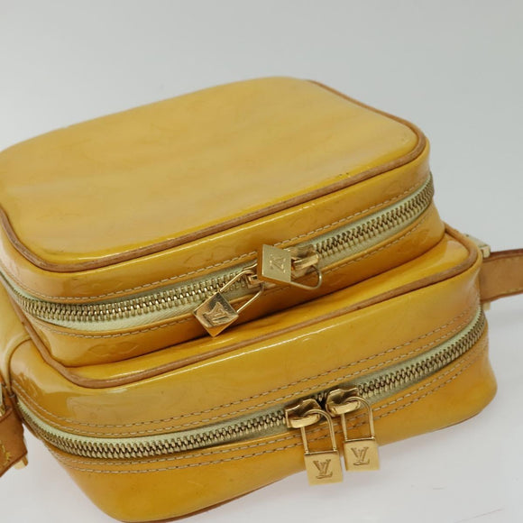 LOUIS VUITTON Monogram Vernis Wooster Bag Lime Yellow M91075 LV Auth 125717