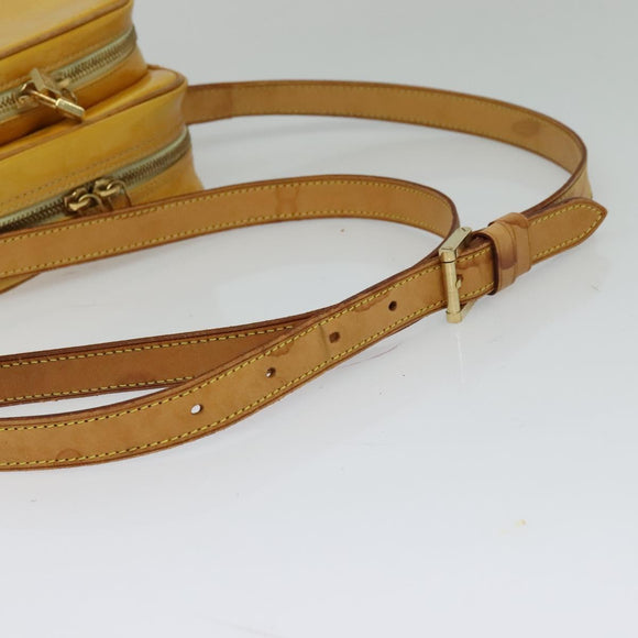 LOUIS VUITTON Monogram Vernis Wooster Bag Lime Yellow M91075 LV Auth 125717