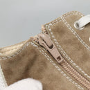 FENDI Sneakers Suede Beige Auth 125724-10