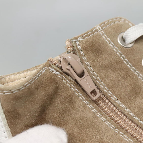 FENDI Sneakers Suede Beige Auth 125724