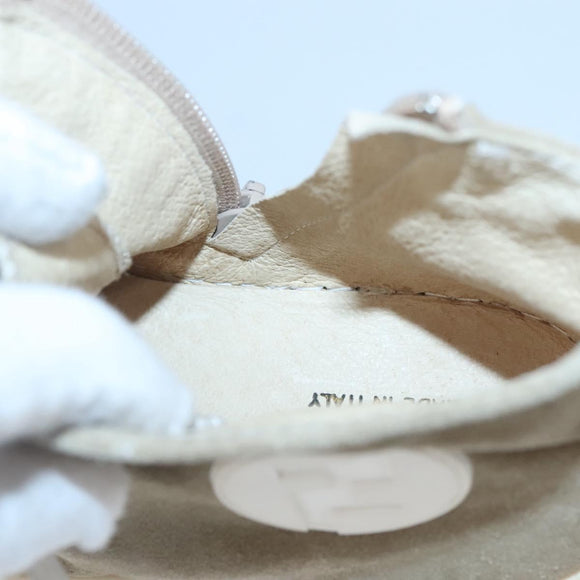 FENDI Sneakers Suede Beige Auth 125724