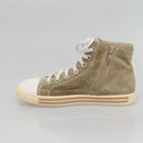 FENDI Sneakers Suede Beige Auth 125724-14
