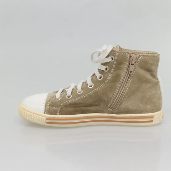 FENDI Sneakers Suede Beige Auth 125724