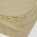 PRADA Hand Bag Nylon Beige Silver Auth 125727-10