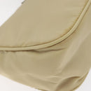 PRADA Hand Bag Nylon Beige Silver Auth 125727-11