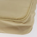 PRADA Hand Bag Nylon Beige Silver Auth 125727-12