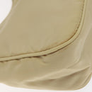 PRADA Hand Bag Nylon Beige Silver Auth 125727-13