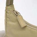 PRADA Hand Bag Nylon Beige Silver Auth 125727-14
