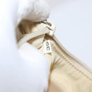 PRADA Hand Bag Nylon Beige Silver Auth 125727-20