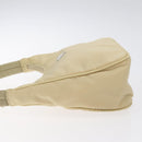 PRADA Hand Bag Nylon Beige Silver Auth 125727-5