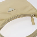 PRADA Hand Bag Nylon Beige Silver Auth 125727-6