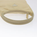 PRADA Hand Bag Nylon Beige Silver Auth 125727-7