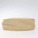PRADA Hand Bag Nylon Beige Silver Auth 125727-9