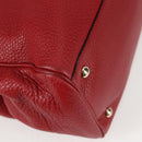 GUCCI Bamboo Hand Bag Leather 2way Red Gold 323660 Auth 125733-15