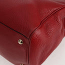 GUCCI Bamboo Hand Bag Leather 2way Red Gold 323660 Auth 125733-16