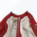 GUCCI Bamboo Hand Bag Leather 2way Red Gold 323660 Auth 125733-20